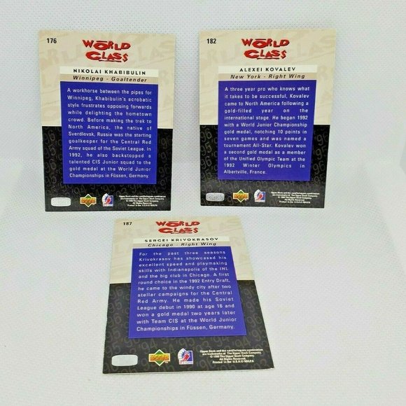 1996 Upper Deck World Classic Russia NHL Cards - Picture 3 of 10